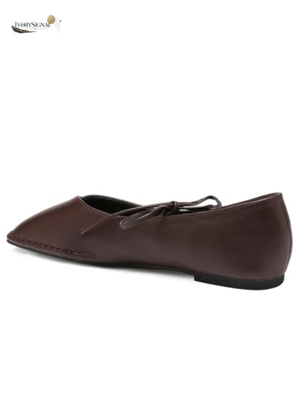 Lace Up Square Toe Ballet Flats Women Bow Mary Jane Slip On PU Dance Shoes